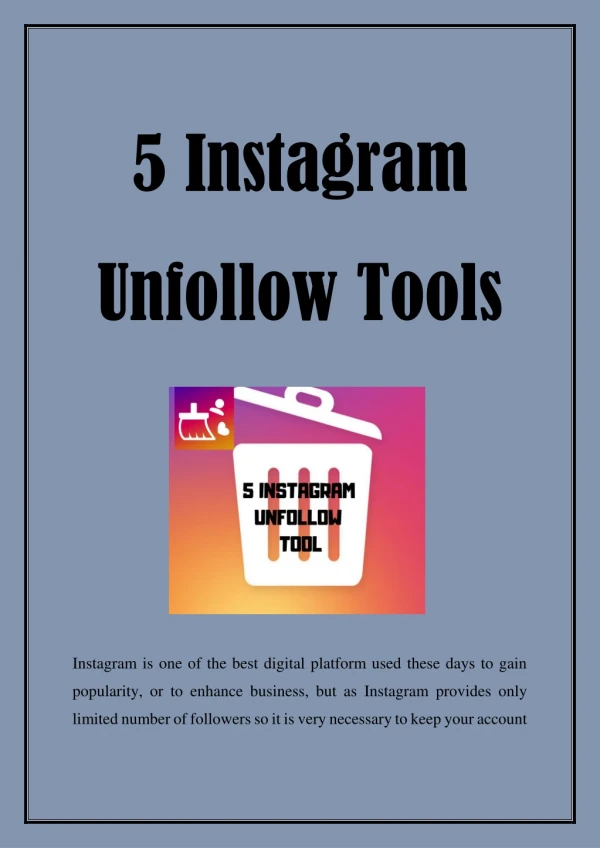 5 iiInstagram Unfollow Tools.