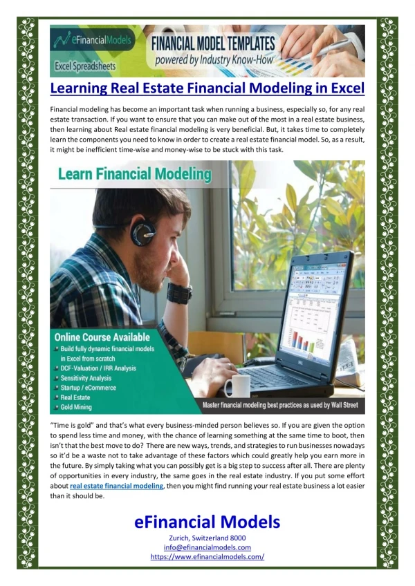 Learning Real Estate Financial Modeling in Excel