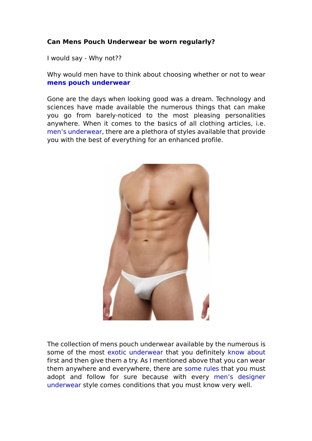 can mens pouch underwear be worn regularly