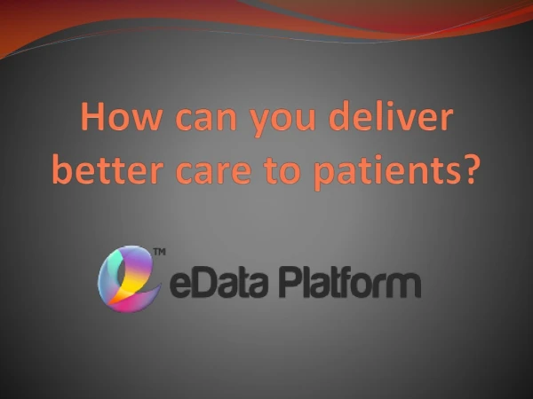 Digital Transformation - eData Platform