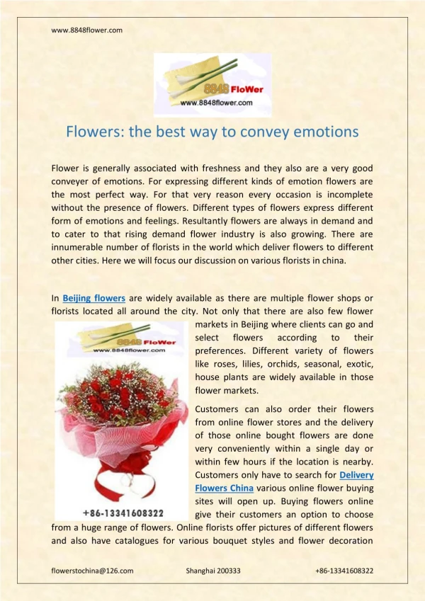 Flowers: the best way to convey emotions