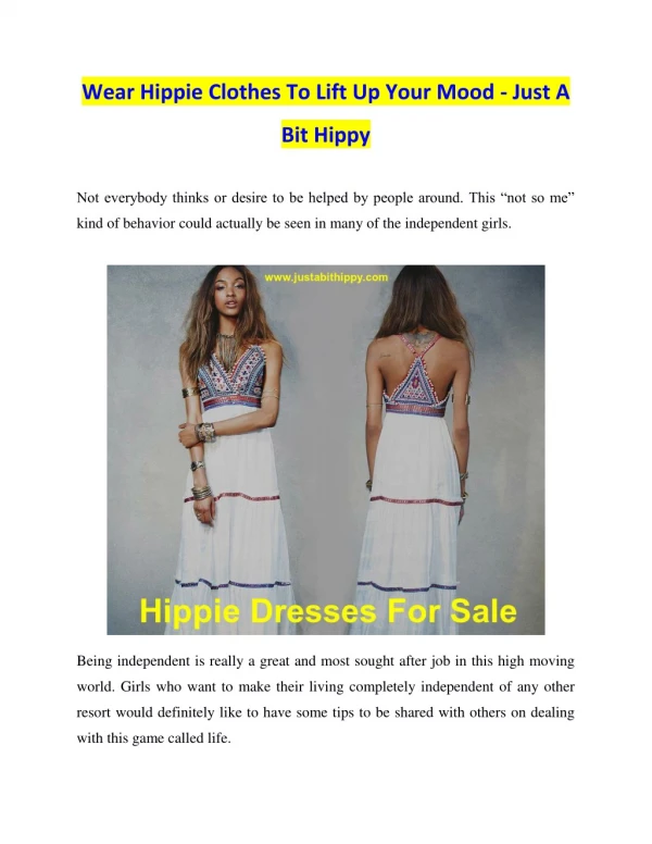 Wear Hippie Clothes To Lift Up Your Mood! - Just A Bit Hippy