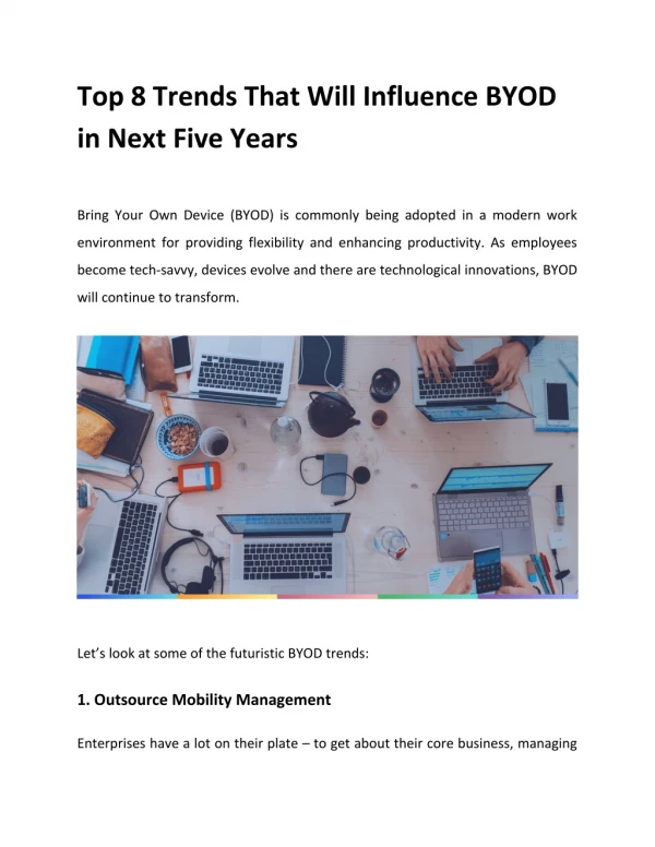 Top 8 Trends That Will Influence BYOD in Next Five Years