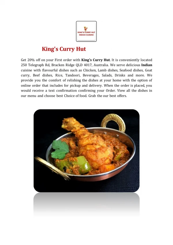 King's Curry Hut-Bracken Ridge - Order Food Online