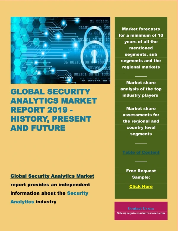 Global Security Analytics Market Report 2019 - History, Present and Future