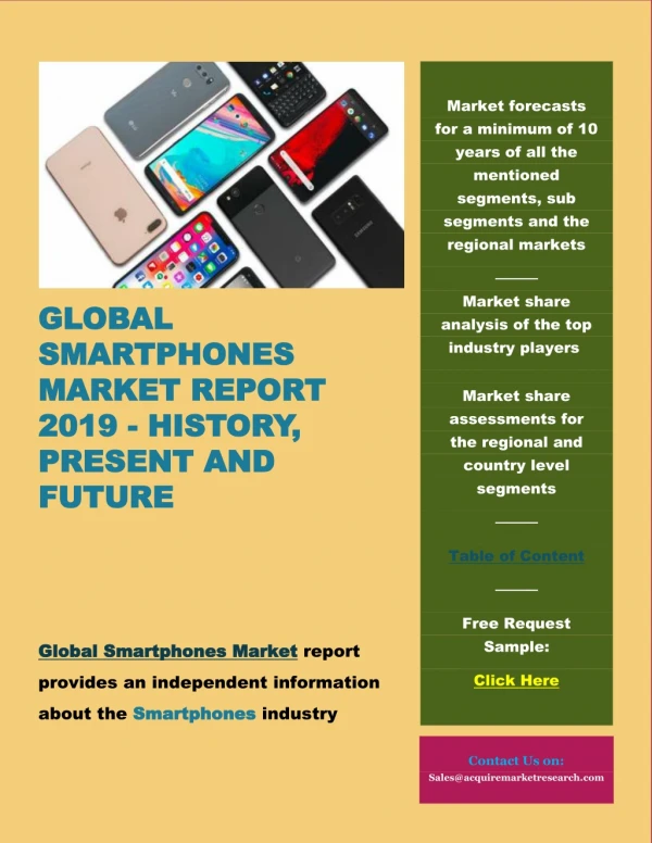 Global Smartphones Market Report 2019 - History, Present and Future