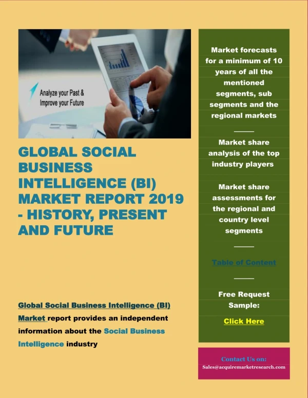 Global Social Business Intelligence (BI) Market Report 2019 - History, Present and Future