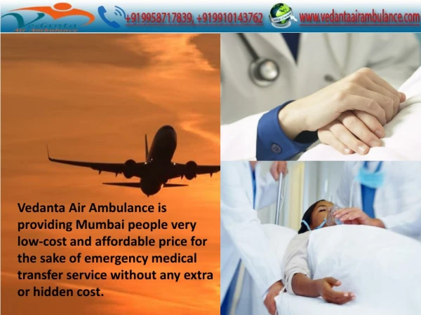 Hire Cheap Price ICU Air Ambulance Services from Ranchi by Vedanta Air Ambulance