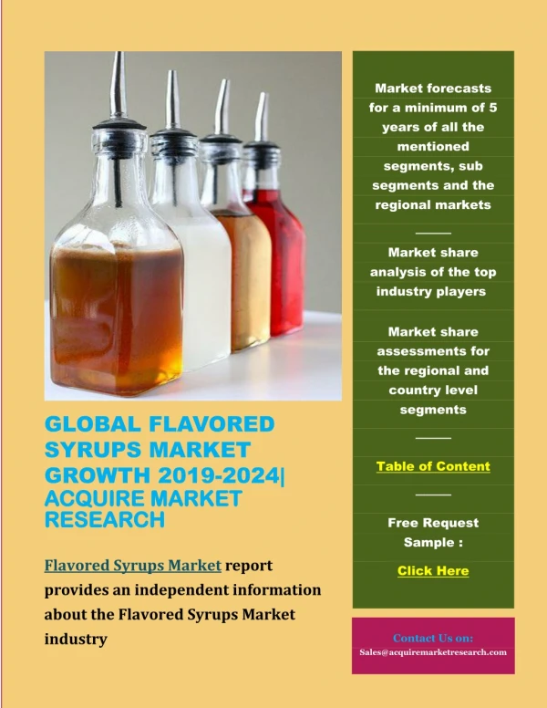 Global Flavored Syrups Market Growth 2019-2024