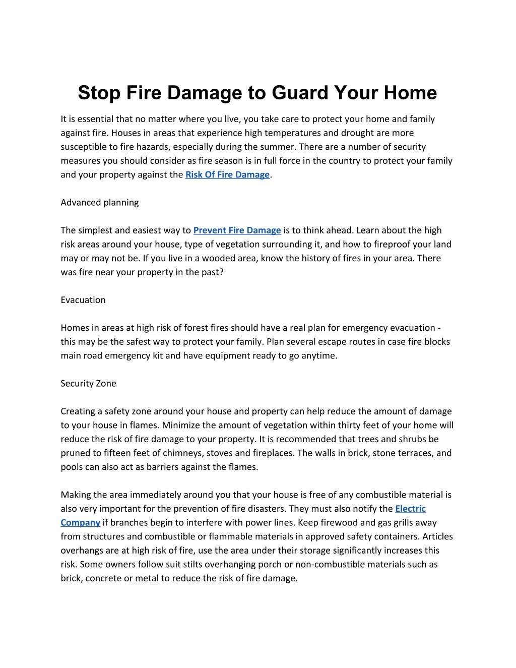 stop fire damage to guard your home
