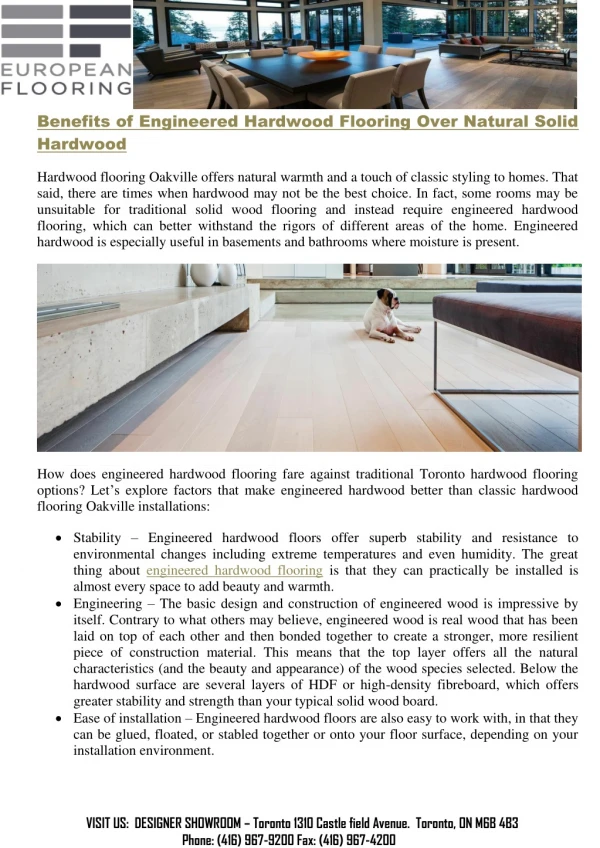 Benefits of Engineered Hardwood Flooring Over Natural Solid Hardwood