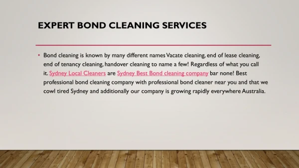 Expert Bond Cleaning Services