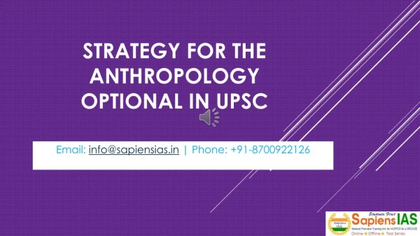 Strategy for Anthropology Optional in UPSC