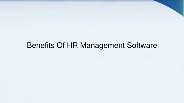 Benefits Of HR Management Software