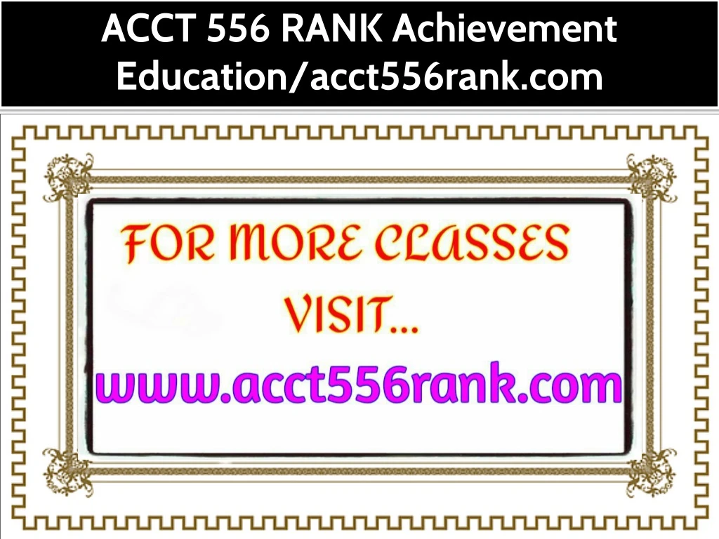 acct 556 rank achievement education acct556rank