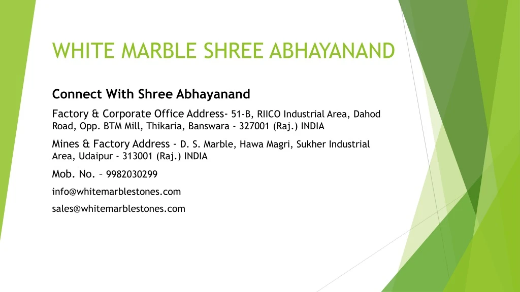 white marble shree abhayanand