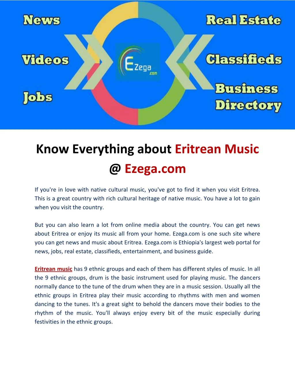 know everything about eritrean music @ ezega com