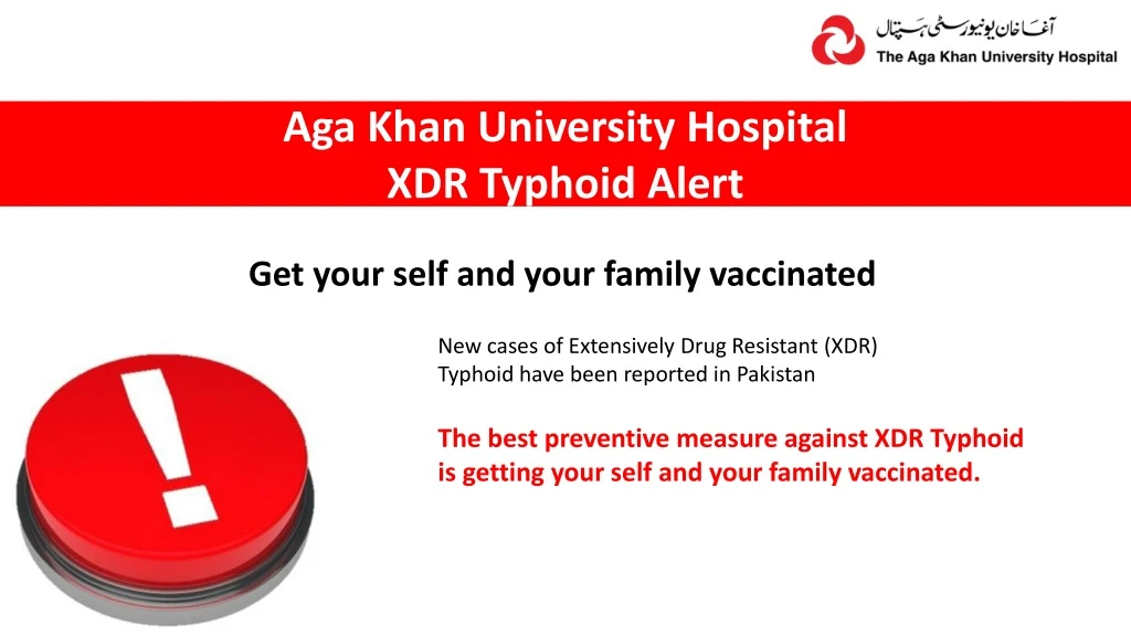 aga khan university hospital xdr typhoid alert