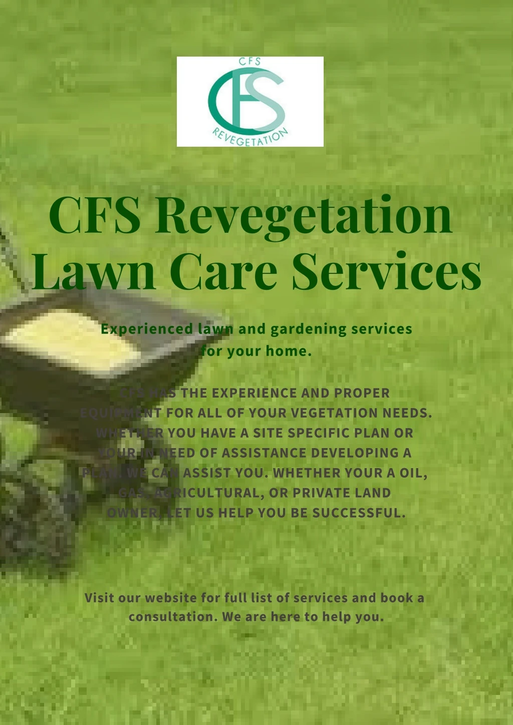cfs revegetation lawn care services
