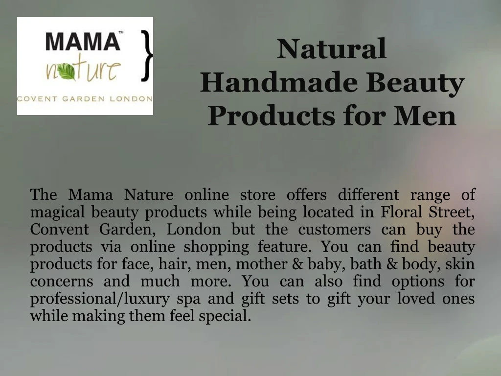 natural handmade beauty products for men