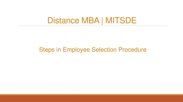 distance mba mitsde