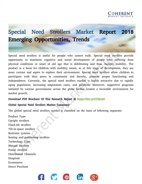 Special Need Strollers Market - Global Industry Insights, Trends, Outlook, and Opportunity Analysis, 2018-2026