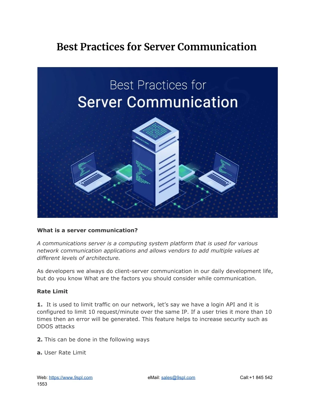 best practices for server communication