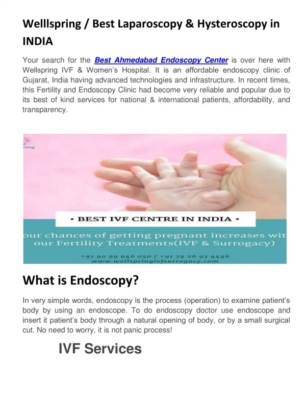 Find the Best Laparoscopy & Hysteroscopy in INDIA
