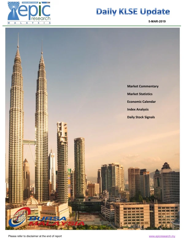 Epic Research Malaysia Daily KLSE Report 05 March 2019