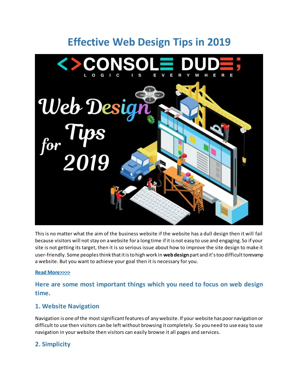 effective web design tips in 2019