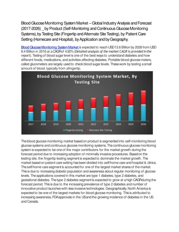 Blood Glucose Monitoring System Market