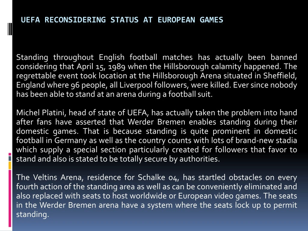 uefa reconsidering status at european games