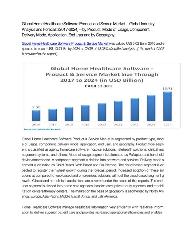 Global Home Healthcare Software Product & Service Market