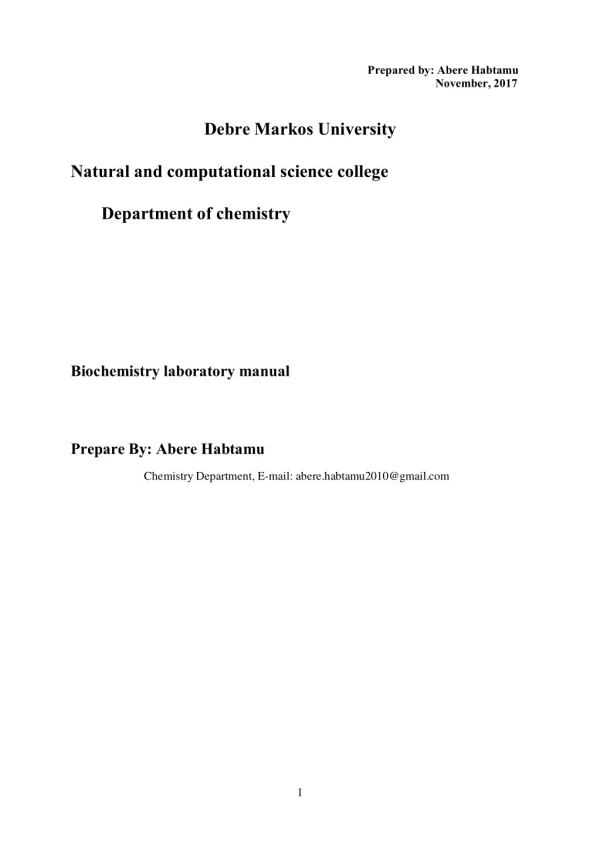 Biochemistry lab manual