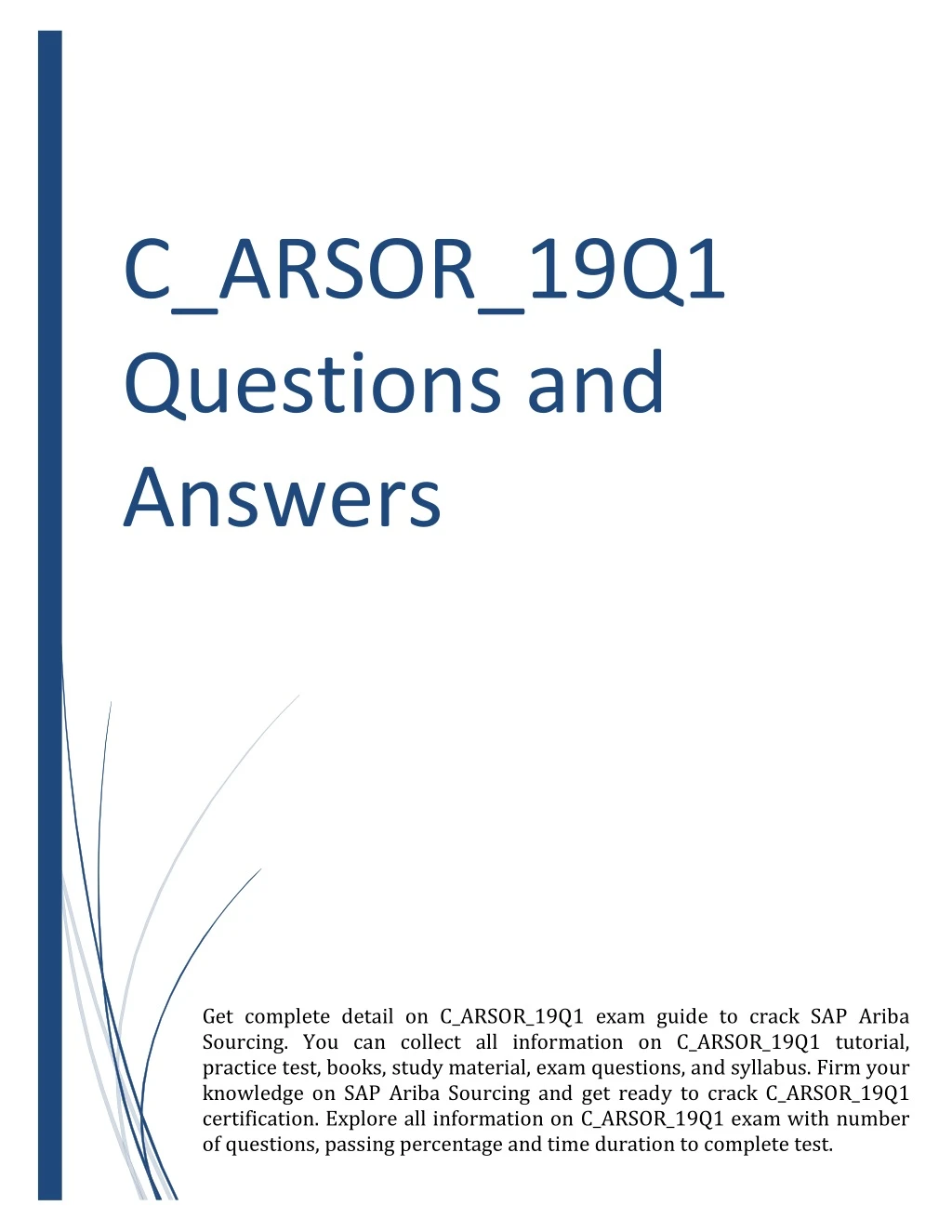 c arsor 19q1 questions and answers