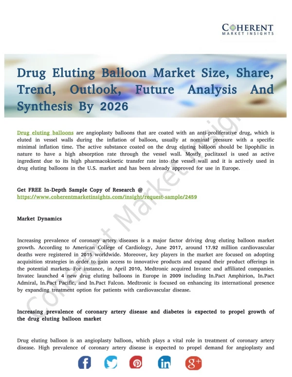 Drug Eluting Balloon Market – History, Present And Future Market 2026