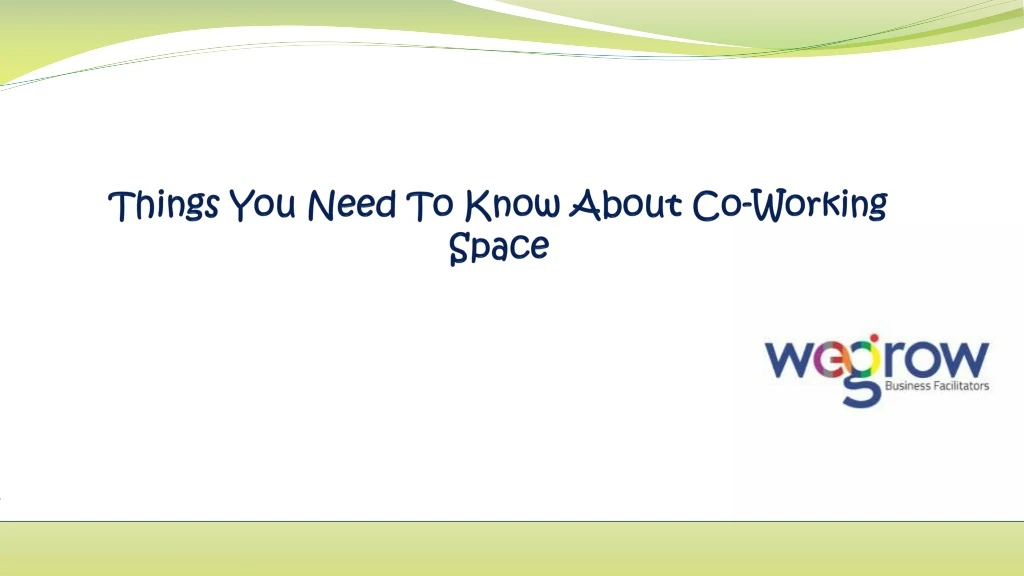 things you need to know about co working space