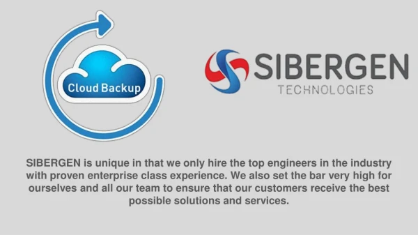 Data Backup Services Provider | SIBERGEN Technologies | 24/7 support