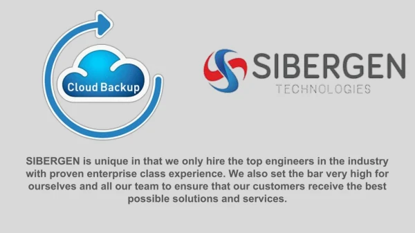Data Backup Services | SIBERGEN Technologies | 24/7 support