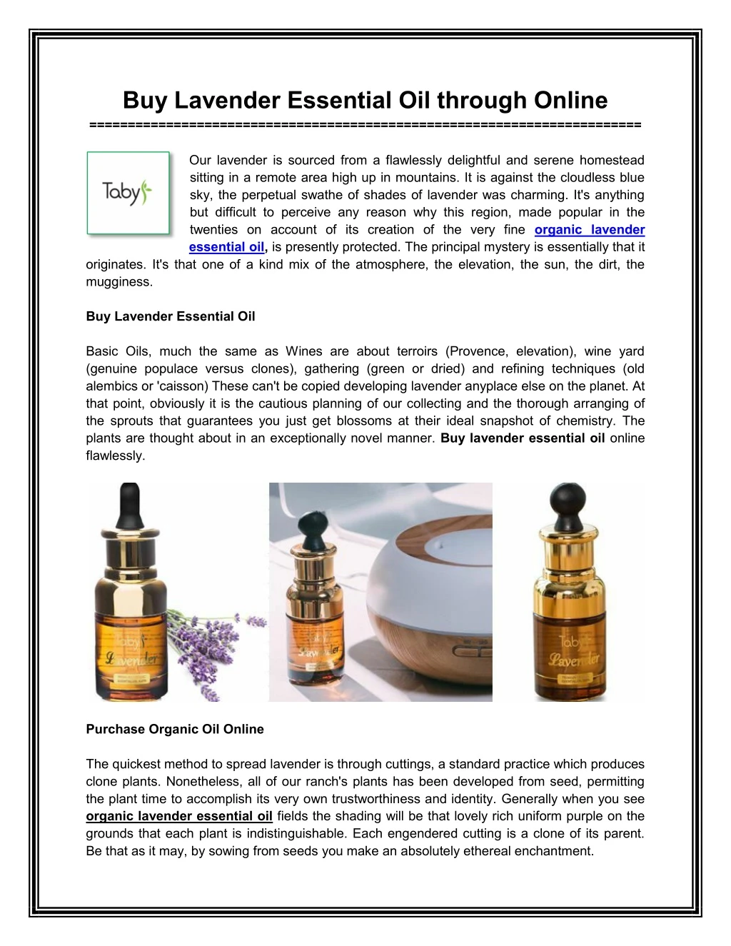 buy lavender essential oil through online