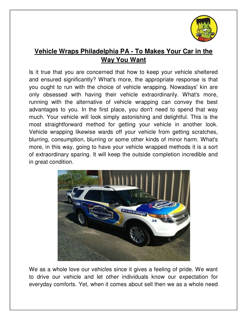 vehicle wraps philadelphia pa to makes your