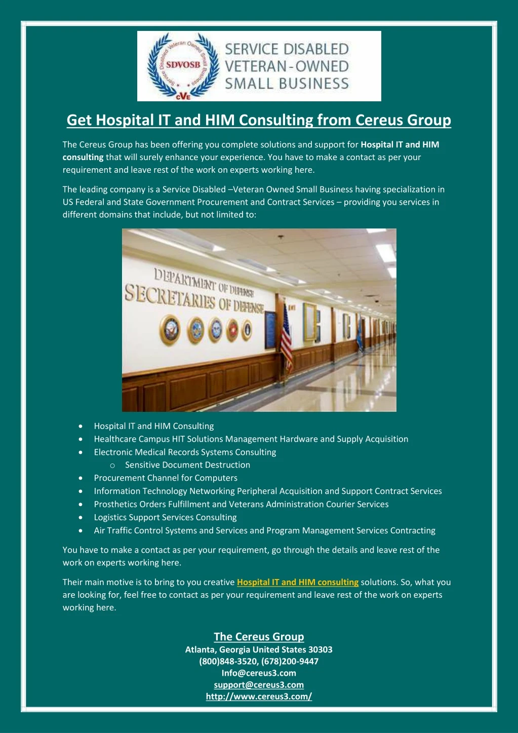 get hospital it and him consulting from cereus
