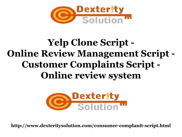 Customer Complaints Script - Online review system