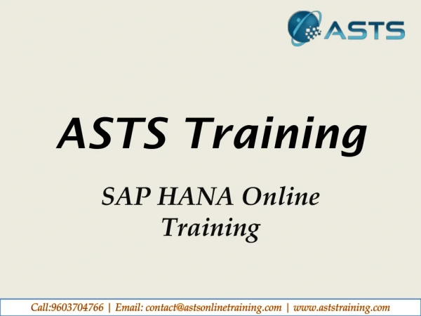SAP HANA Online Training-ASTSTraining