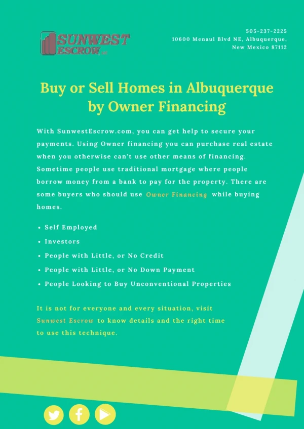 Buy or Sell Homes in Albuquerque by Owner Financing