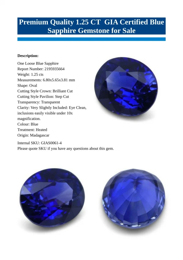 Premium Blue Sapphire Gemstone for Sale
