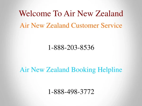 Air New Zealand Reservations | Flight Ticket Booking