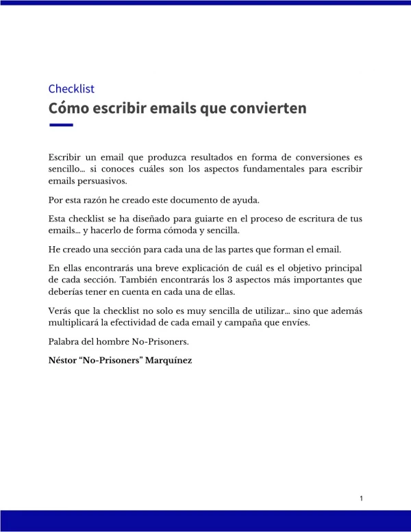 Emails que convierten (Checklist)