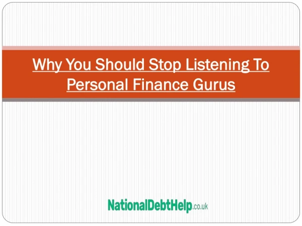 Why You Should Stop Listening To Personal Finance Gurus