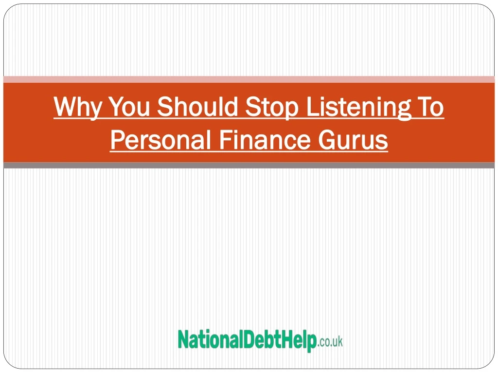 why you should stop listening to personal finance gurus
